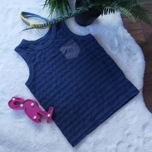 Cat and Jack Navy Blue Striped Tank